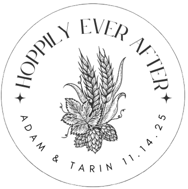 hoppily ever after Tarin and Adam 11 14 25 logo